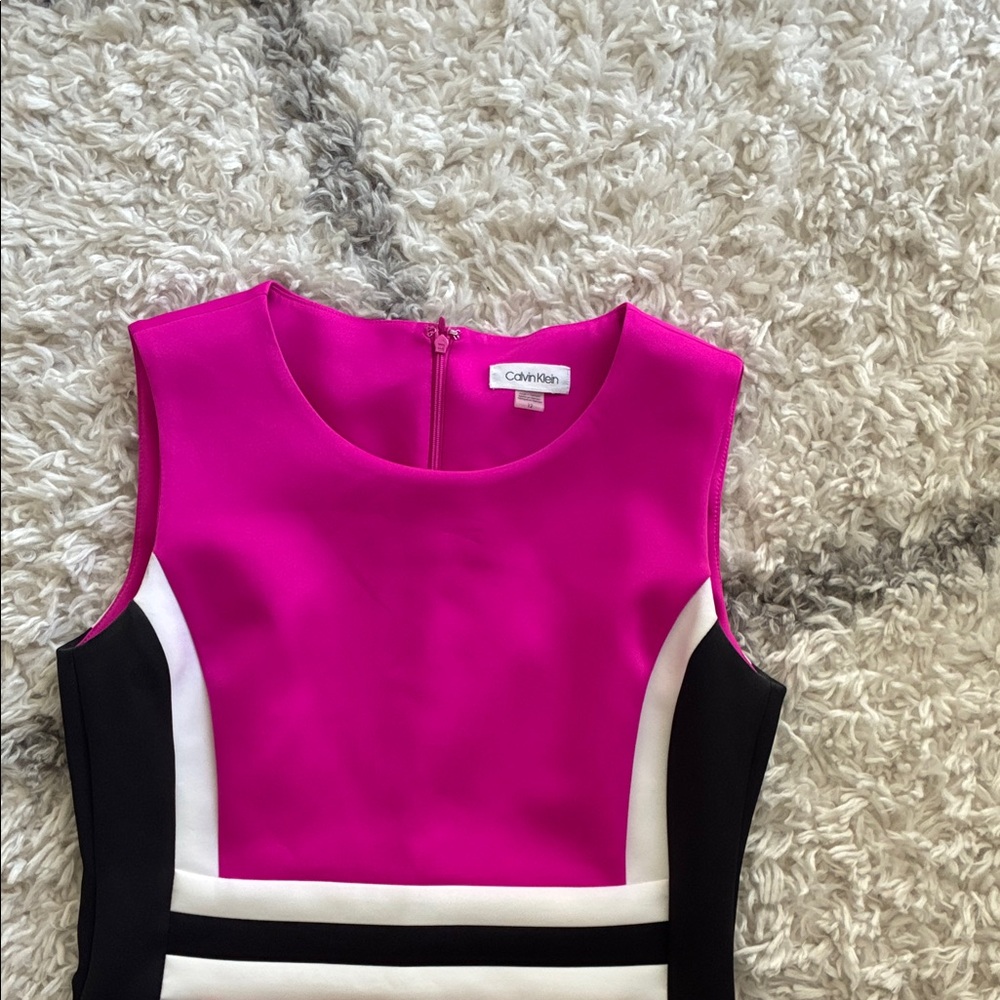 Calvin Klein Pink and Red Midi Dress - Picture 3 of 4